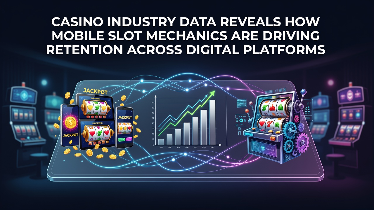 Mobile slot game interface on smartphone showing bonus features and retention elements