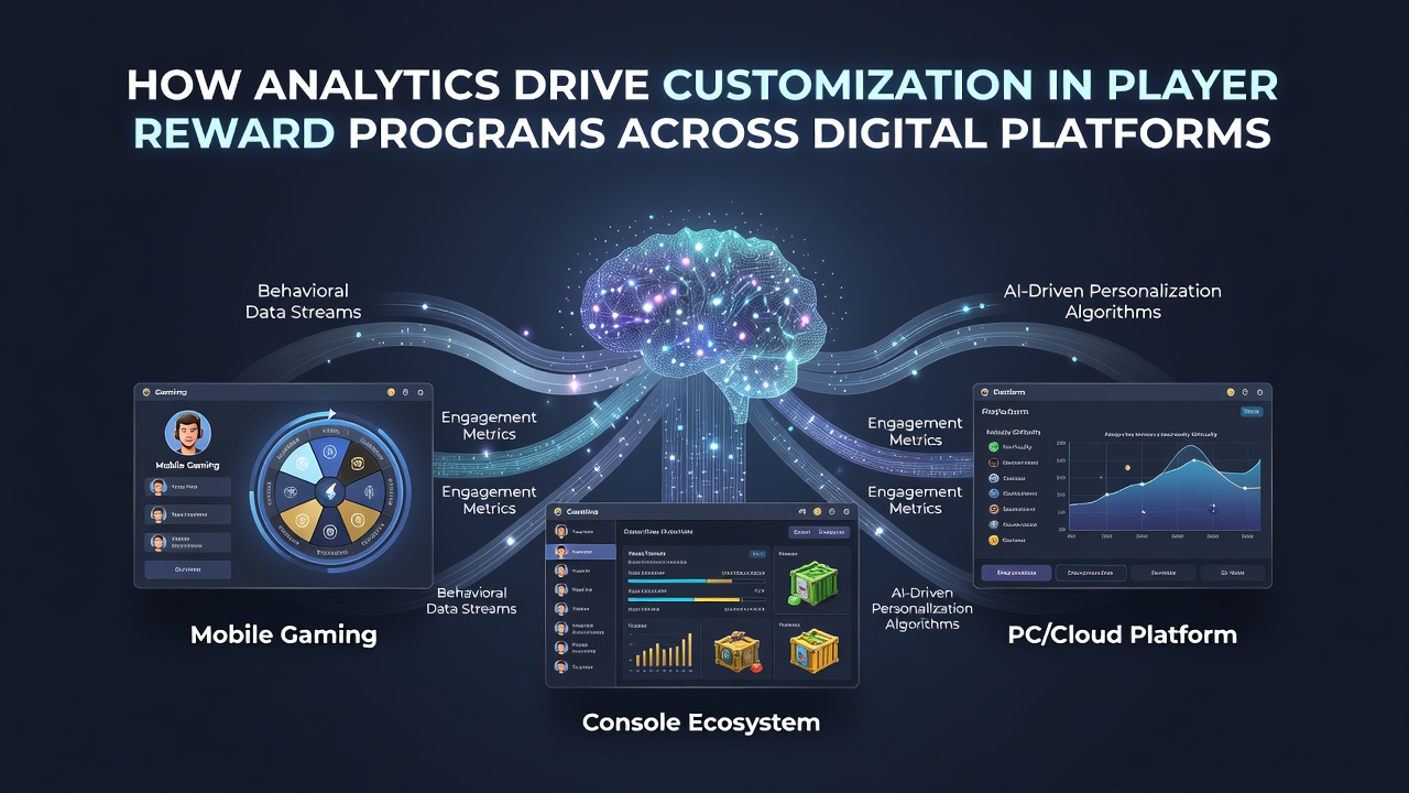 Data visualization showing player reward customization through analytics dashboards on digital gaming platforms