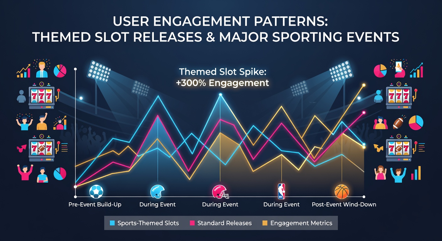 Illustration showing user engagement metrics on themed slot interfaces during live sporting broadcasts