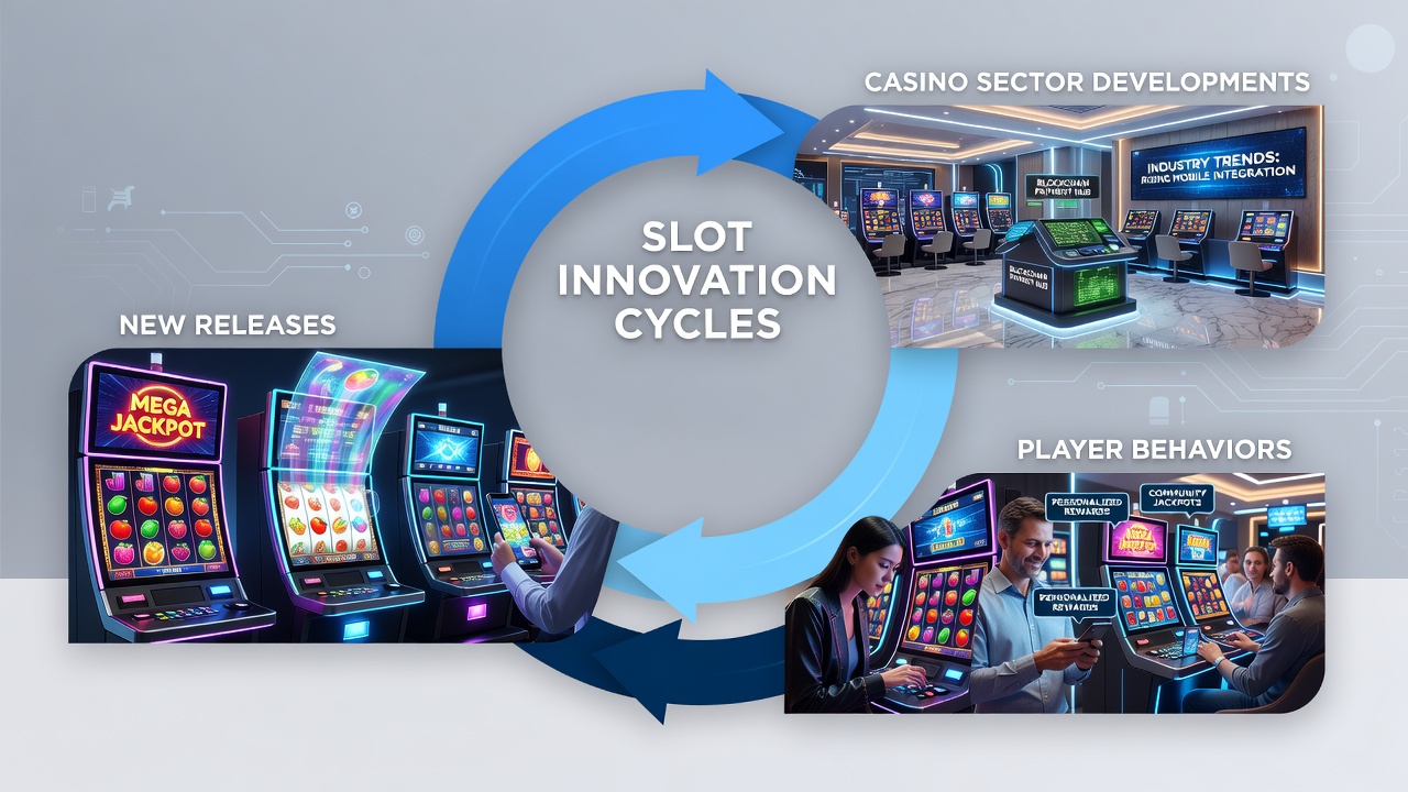 Modern slot machines featuring advanced graphics and interactive elements in a contemporary casino environment
